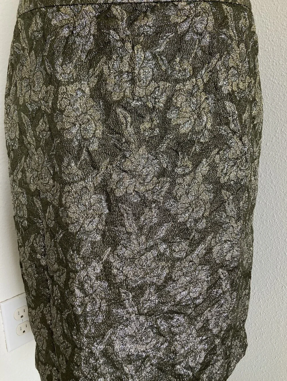 J.Crew Collection Metallic Floral Jacquard Pencil Skirt size 10 Cocktail Party